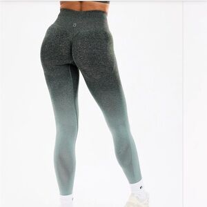 BuffBunny Ombre Gray and Green Leggings